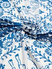 Oliver Bonas Blue Horse Tile Print Lightweight Scarf - Image 3 of 4