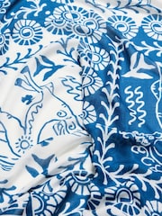 Oliver Bonas Blue Horse Tile Print Lightweight Scarf - Image 4 of 4