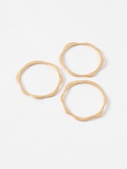 Oliver Bonas Gold Tone Noa Scalloped Edge Bangles Set Of 3 - Image 1 of 4
