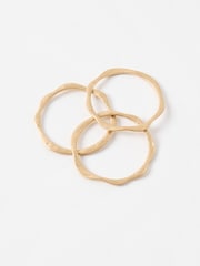 Oliver Bonas Gold Tone Noa Scalloped Edge Bangles Set Of 3 - Image 2 of 4