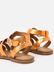 Oliver Bonas Orange Metallic Leather Gladiator Sandals - Image 6 of 6