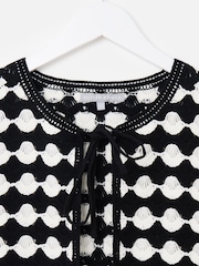 Oliver Bonas Black Scalloped Knitted Tie Waistcoat - Image 3 of 5