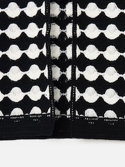 Oliver Bonas Black Scalloped Knitted Tie Waistcoat - Image 5 of 5