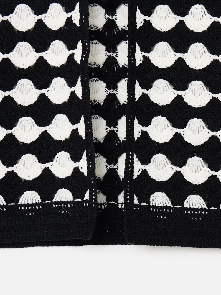 Oliver Bonas Black Scalloped Knitted Tie Waistcoat - Image 5 of 5