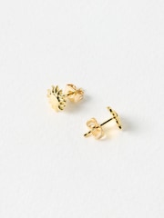 Oliver Bonas Gold Tone Elio Sun Stud Earrings - Image 2 of 4