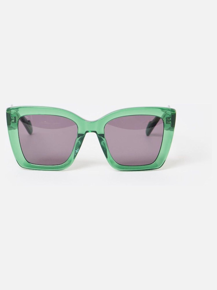 Oliver Bonas Green Square Cat Eye Acetate Sunglasses - Image 1 of 4 Oliver Bonas Green Square Cat Eye Acetate Sunglasses - Image 1 of 4