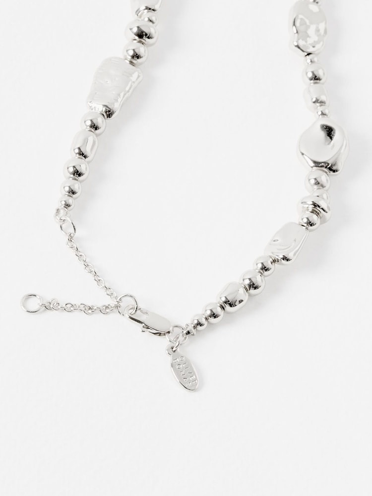 Oliver Bonas Silver Tone Charlie Bead Coloured Collar Necklace - Image 2 of 4