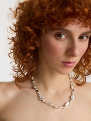 Oliver Bonas Silver Tone Charlie Bead Coloured Collar Necklace - Image 4 of 4