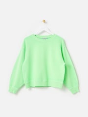 Oliver Bonas Green Washed Drop Shoulder 100% Cotton Sweatshirt - Image 3 of 6