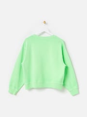Oliver Bonas Green Washed Drop Shoulder 100% Cotton Sweatshirt - Image 4 of 6