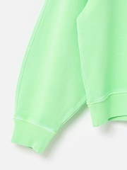 Oliver Bonas Green Washed Drop Shoulder 100% Cotton Sweatshirt - Image 5 of 6