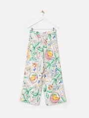 Oliver Bonas Multi Summer Tropical Print Wide Leg Trousers - Image 2 of 5
