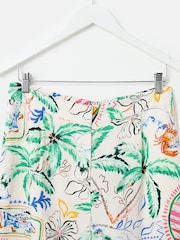Oliver Bonas Multi Summer Tropical Print Wide Leg Trousers - Image 3 of 5