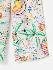 Oliver Bonas Multi Summer Tropical Print Wide Leg Trousers - Image 5 of 5