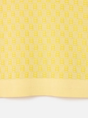 Oliver Bonas Yellow Chequerboard Knitted T-Shirt - Image 5 of 5