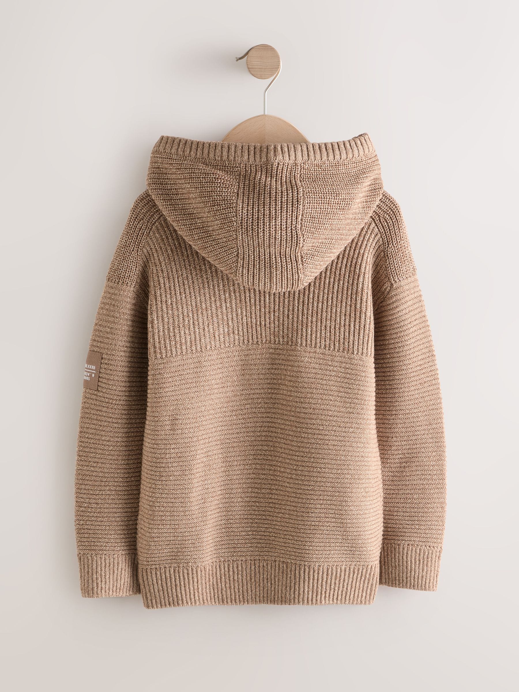 Cumpără Maro-arămiu Maro - Utility Knitted Hoodie (3-16yrs) from