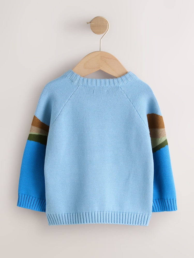 Blue Boat Knitted Crew Neck Jumper (3mths-7yrs) - Image 2 of 4