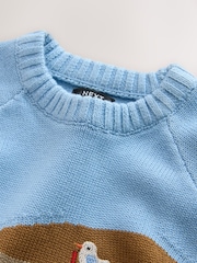 Blue Boat Knitted Crew Neck Jumper (3mths-7yrs) - Image 3 of 4
