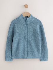Blau - Textured Zip Through Knitted Cardigan (3-16yrs) - Bild 1 von 4