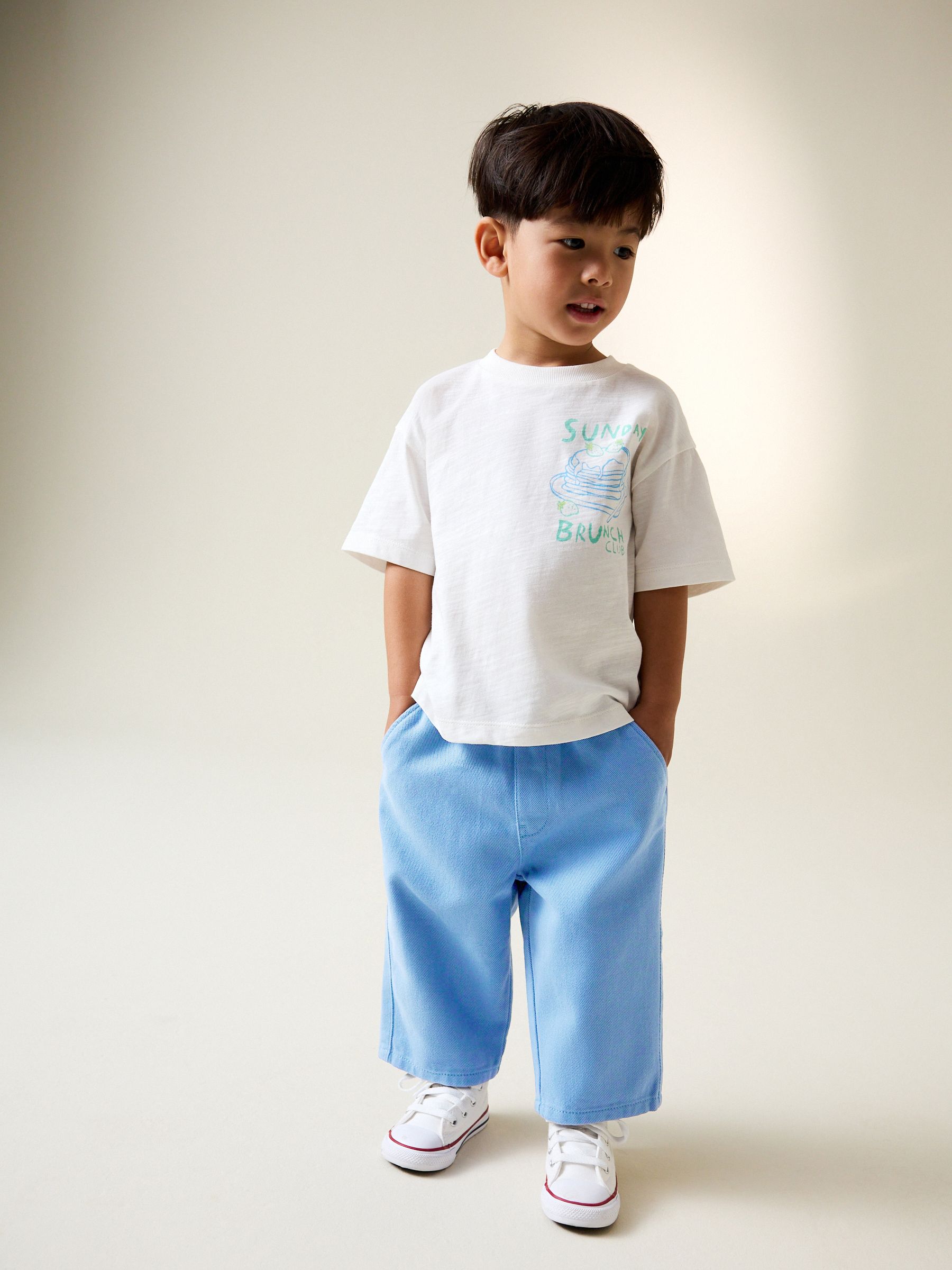 Buy Blue Pull On Wide Trousers (3mths-7yrs) from Next USA