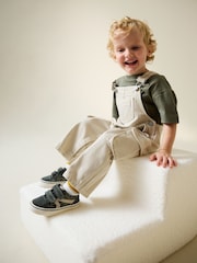 Ecru Twill Woven Cotton Cargo Dungarees (3mths-7yrs) - Image 2 of 7