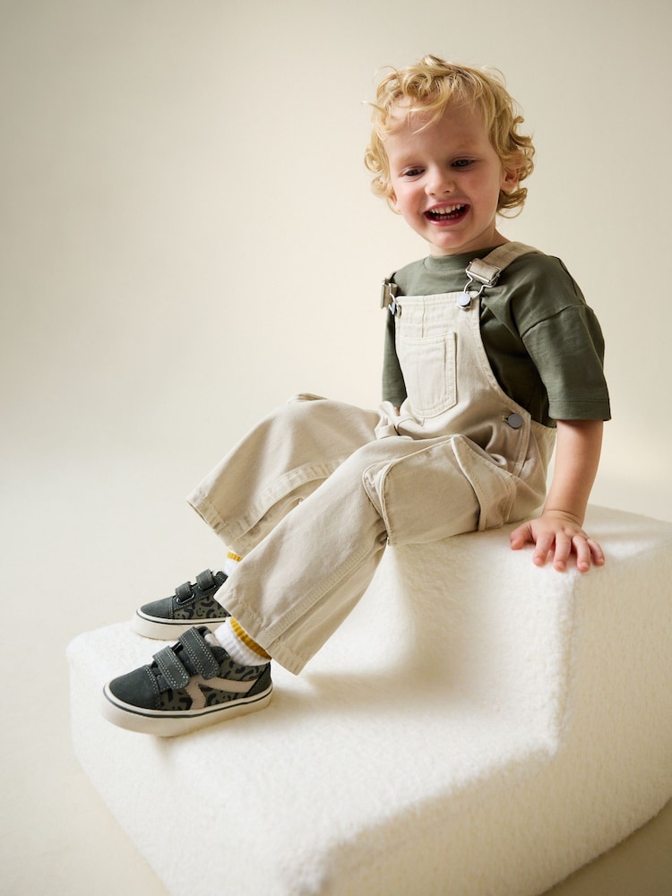 Ecru Twill Woven Cotton Cargo Dungarees (3mths-7yrs) - Image 2 of 7