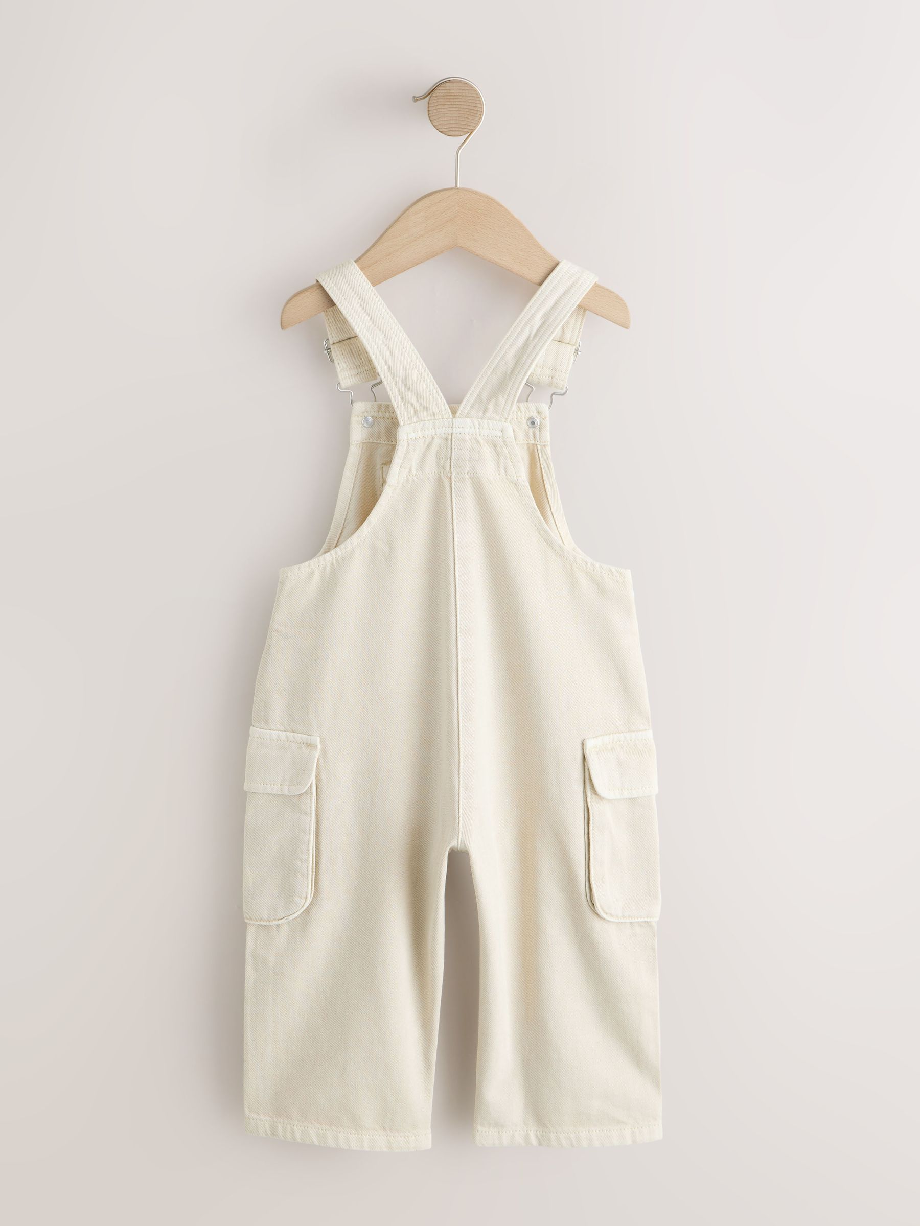 Buy Ecru Twill Woven Cotton Cargo Dungarees (3mths-7yrs) from Next USA