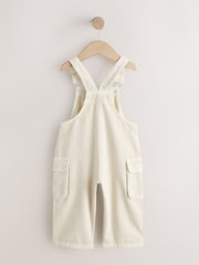 Ecru Twill Woven Cotton Cargo Dungarees (3mths-7yrs) - Image 5 of 7