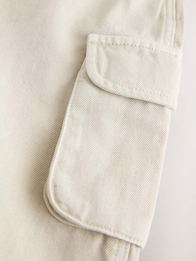 Ecru Twill Woven Cotton Cargo Dungarees (3mths-7yrs) - Image 7 of 7