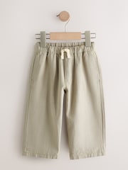 Sage Green Wide Fit Linen Blend Pull on Trousers (3mths-7yrs) - Image 5 of 8
