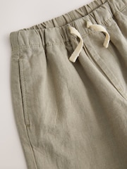 Sage Green Wide Fit Linen Blend Pull on Trousers (3mths-7yrs) - Image 8 of 8