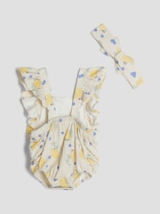 River Island Cream Baby Girls Lemon Occasion Romper - Image 2 of 4