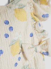 River Island Cream Baby Girls Lemon Occasion Romper - Image 3 of 4