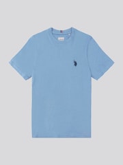 Коралловый с голубым - US Polo Assn. Футболка для мальчиков из 100% хлопка с принтом лошадей - Изображение 5 из 7