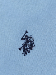 Коралловый с голубым - US Polo Assn. Футболка для мальчиков из 100% хлопка с принтом лошадей - Изображение 7 из 7