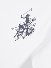 U.S. Polo Assn. White Large Boys Double Horsemen Graphic Print 100% Cotton T-Shirt - Image 3 of 3