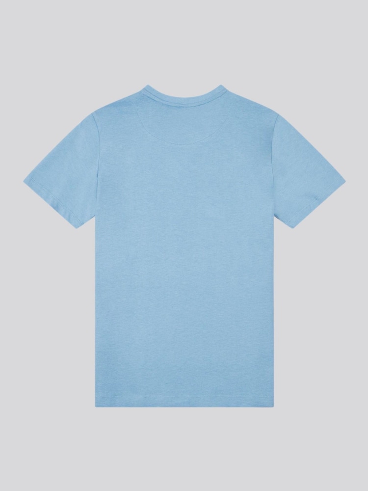 U.S. Polo Assn. Aqua Blue Large Boys Double Horsemen Graphic Print 100% Cotton T-Shirt - Image 2 of 3