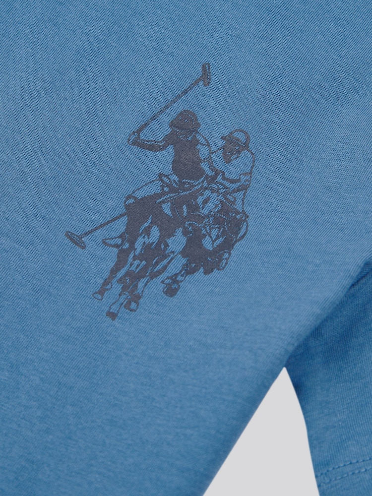 U.S. Polo Assn. Light Blue Large Boys Double Horsemen Graphic Print 100% Cotton T-Shirt - Image 3 of 3 U.S. Polo Assn. Light Blue Large Boys Double Horsemen Graphic Print 100% Cotton T-Shirt - Image 3 of 3