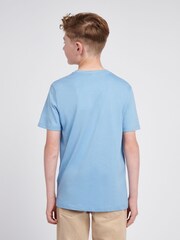 U.S. Polo Assn. Light Blue Large Boys Double Horsemen Graphic Print 100% Cotton T-Shirt - Image 4 of 8