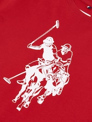 U.S. Polo Assn Red Boys Double Horsemen Graphic Print 100% Cotton T-Shirt - Image 3 of 3