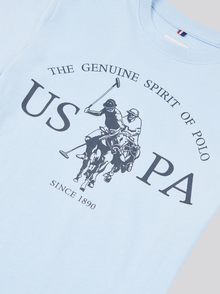 U.S. Polo Assn. Blue Boys Graphic Print 100% Cotton T-Shirt - Image 3 of 3