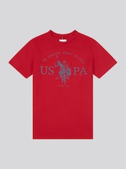 U.S. Polo Assn. Red Boys Graphic Print 100% Cotton T-Shirt - Image 1 of 3