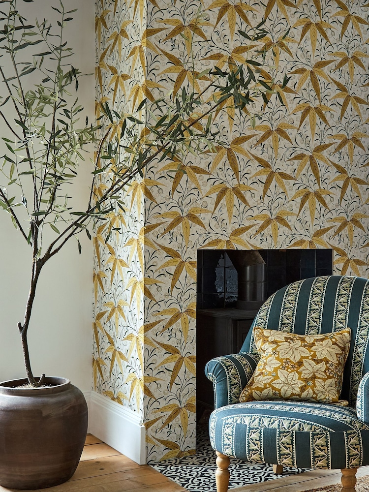 Morris & Co Bamboo Sunflower Bamboo Morris  Friends 10M Wallpaper - Image 2 of 3