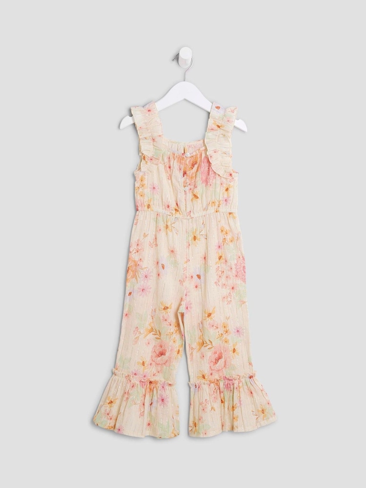 River Island Cream Girls Beach Jumpsuit - Image 2 of 4