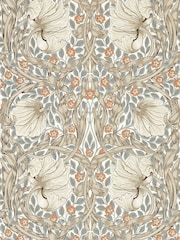 Morris & Co Pimpernel Linen Coral Pimpernel Morris  Friends 10M Wallpaper - Image 1 of 1
