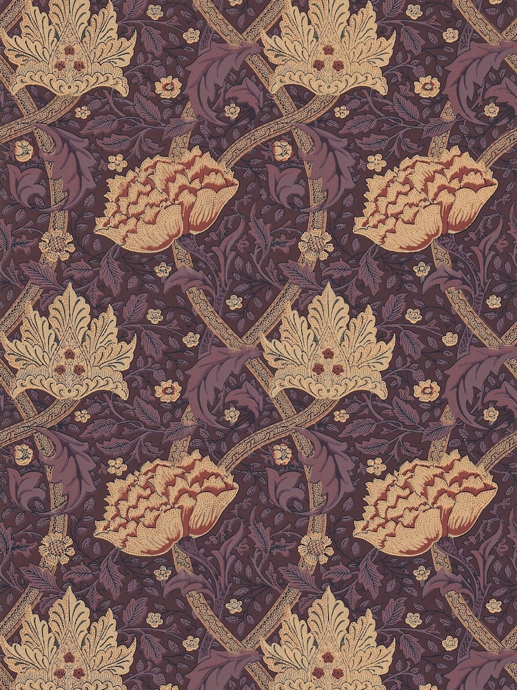 Morris & Co Windrush Aubergine Wine Windrush Morris  Friends 10M Wallpaper - Image 1 of 1