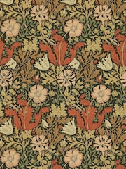 Morris & Co Compton Brown Orange Compton Morris  Friends 10M Wallpaper - Image 1 of 1