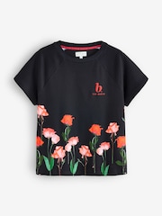 B by Ted Baker Jersey Floral Print Black/Red Pyjamas - Image 2 of 7