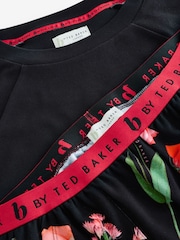 B by Ted Baker Jersey Floral Print Black/Red Pyjamas - Image 4 of 7