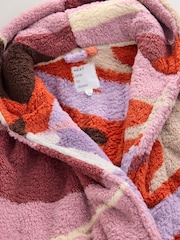 Orange Abstract Scene Print Teddy Borg Dressing Gown - Image 7 of 8